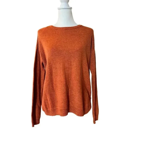 H&M LONG SLEEVE ORANGE KNIT TOP WOMENS SIZE SMALL - Picture 2 of 7